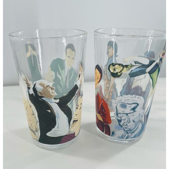 Set of 2 Unemployed Philosophers Guild - Jews Glasses - Novelty Glasses, Artists - Picture 2 of 9
